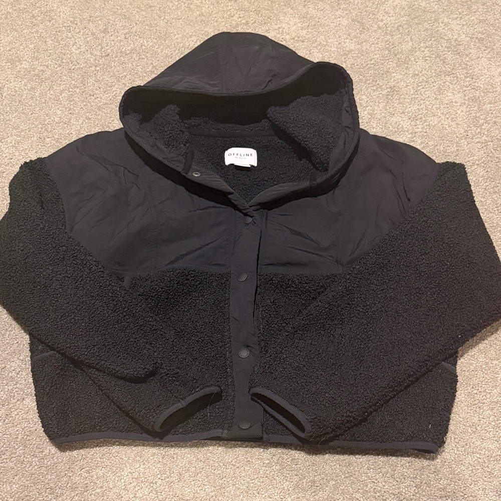 Aerie Black Fleece Jacket
